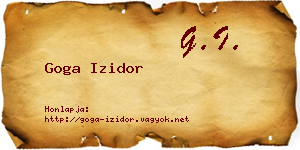 Goga Izidor névjegykártya